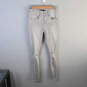 Express Light Gray Distressed Skinny Jeans women’s sz 00